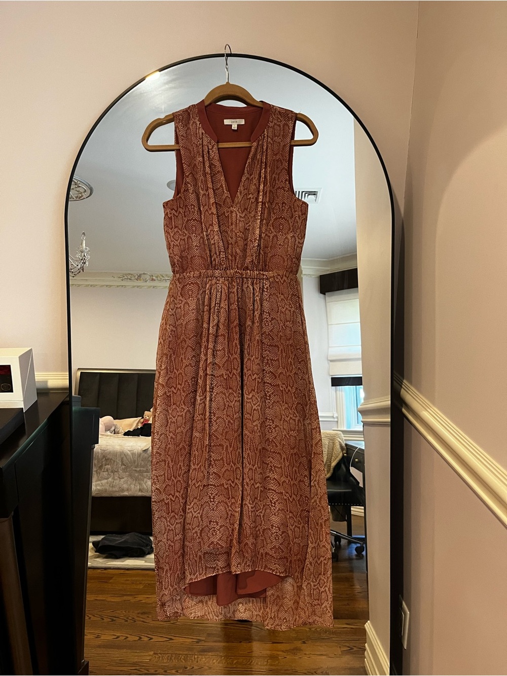 Joie Rust-Tone Sleeveless Patterned Maxi Dress (S)